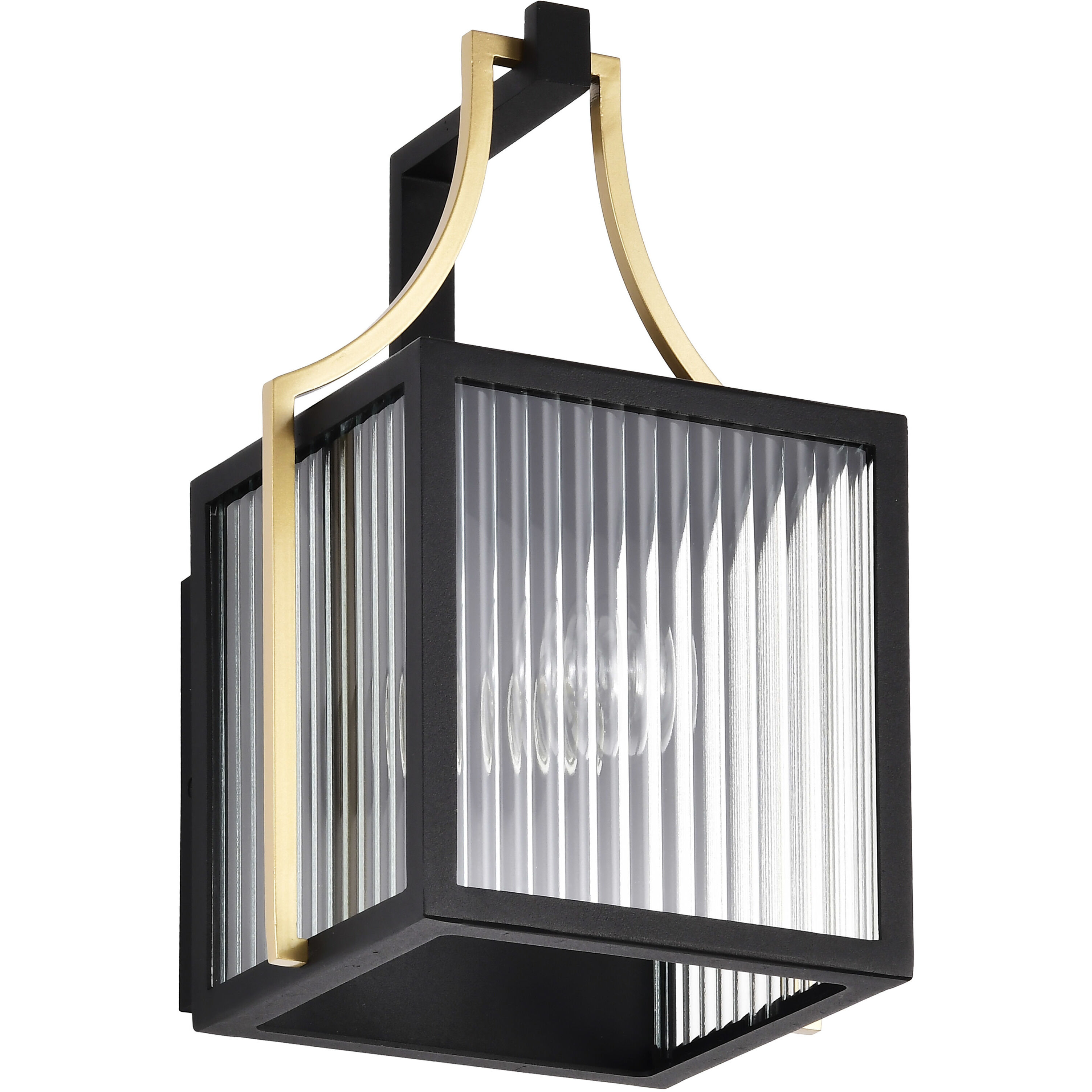 Holden 11.13 inch Black and Gold Outdoor Wall Light