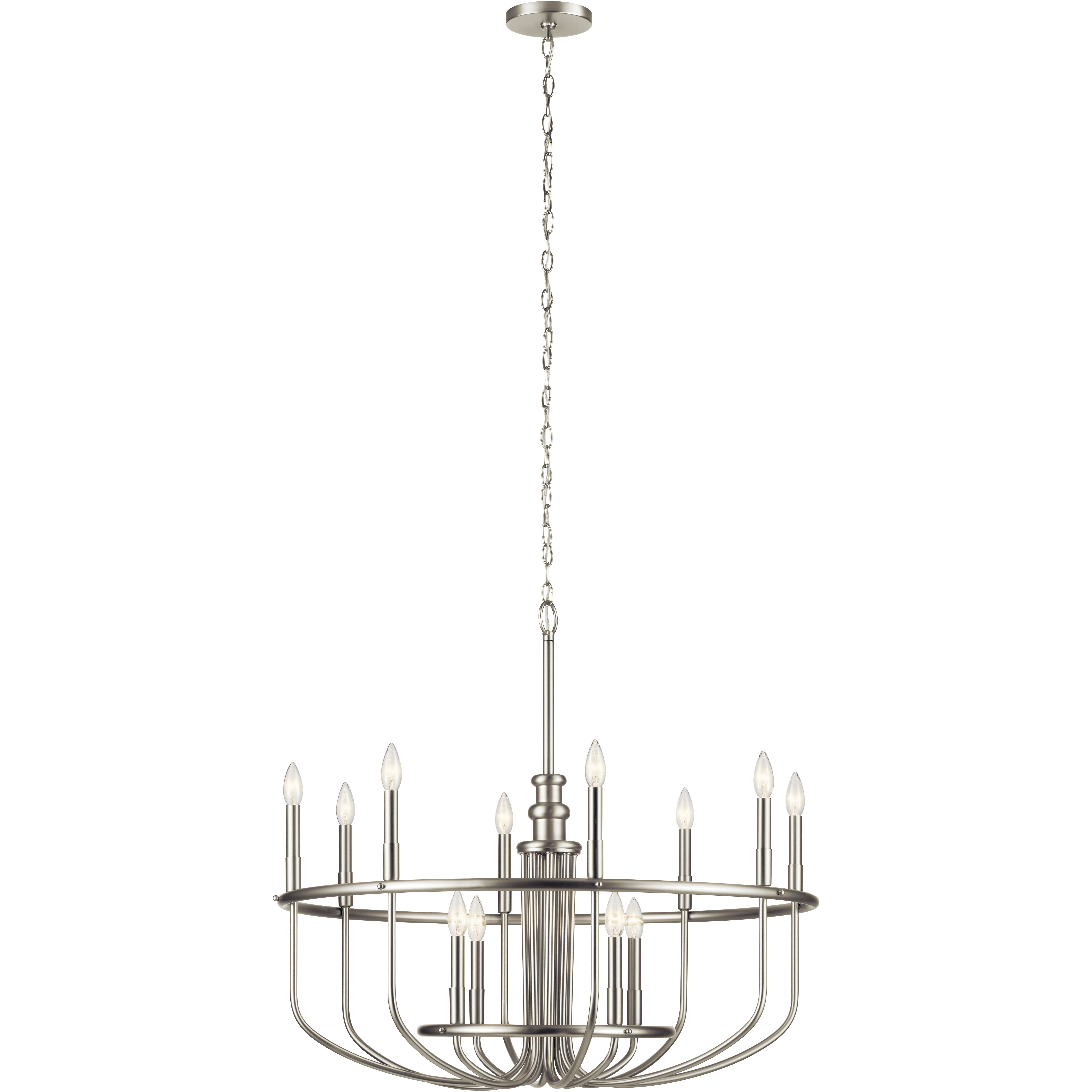 Capitol Hill 12 Light 34.75 inch Brushed Nickel Chandelier 1 Tier Large Ceiling Light, Large