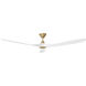 Maverick 70 inch Burnished Brass with Matte White Blades Ceiling Fan in Matte White and Burnished Brass
