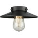 Nouveau 2 Railroad LED 8 inch Antique Copper Mini Pendant Ceiling Light in Matte Black