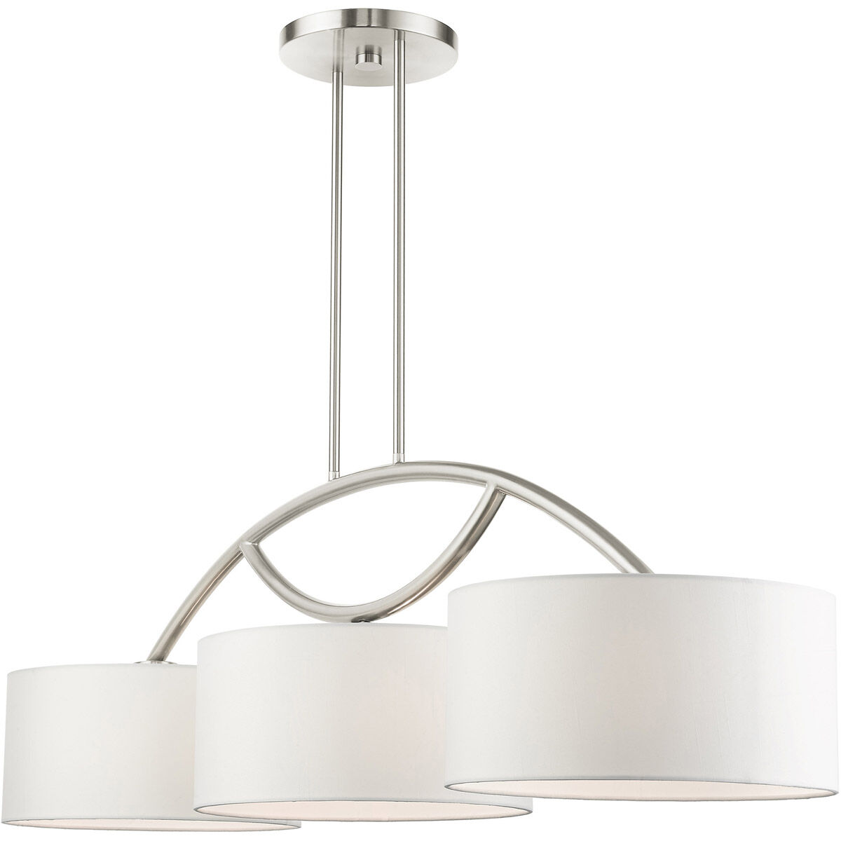 Meridian 3 Light 51 inch Brushed Nickel Linear Chandelier Ceiling Light