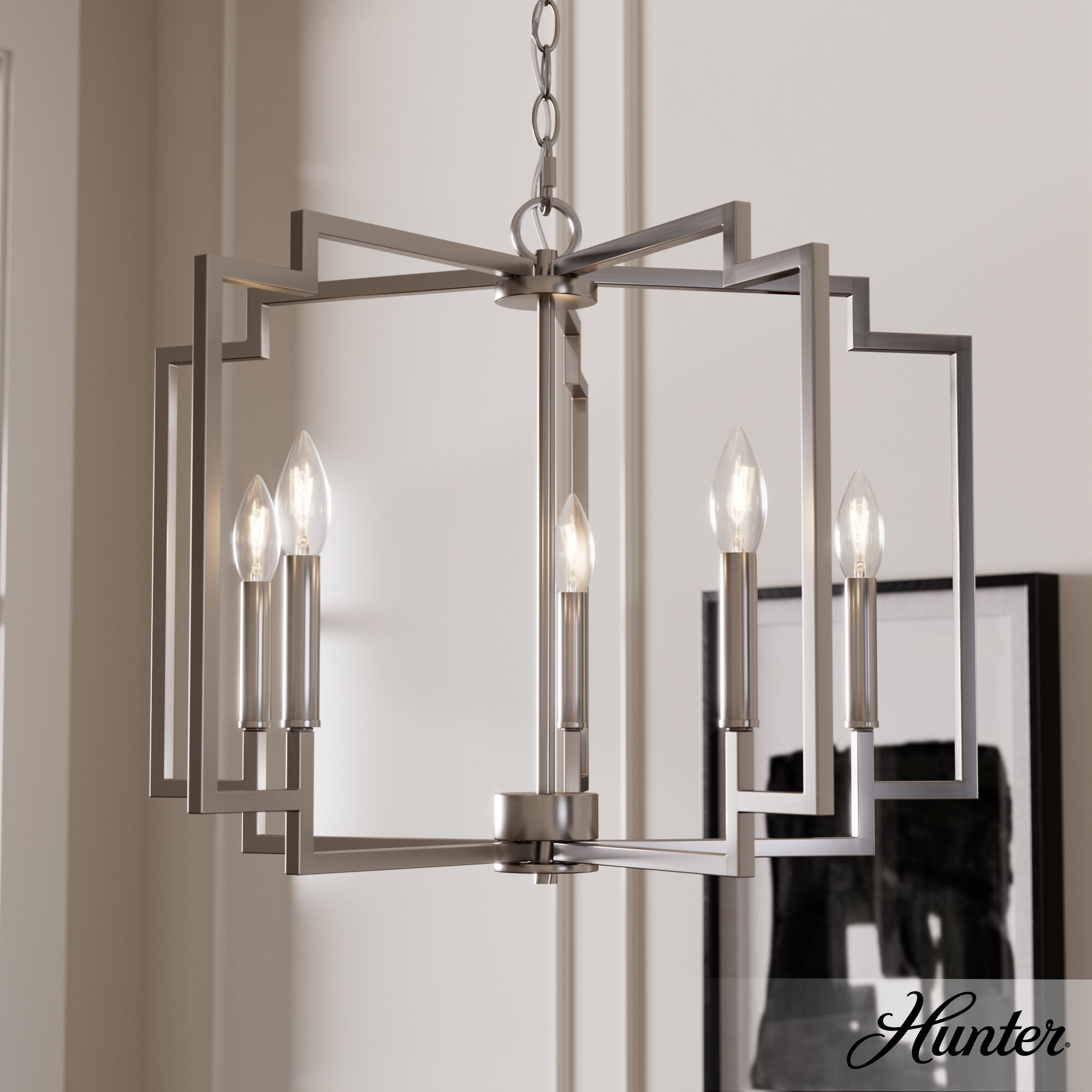 Zoanne 5 Light 24 inch Brushed Nickel Chandelier Ceiling Light, Medium