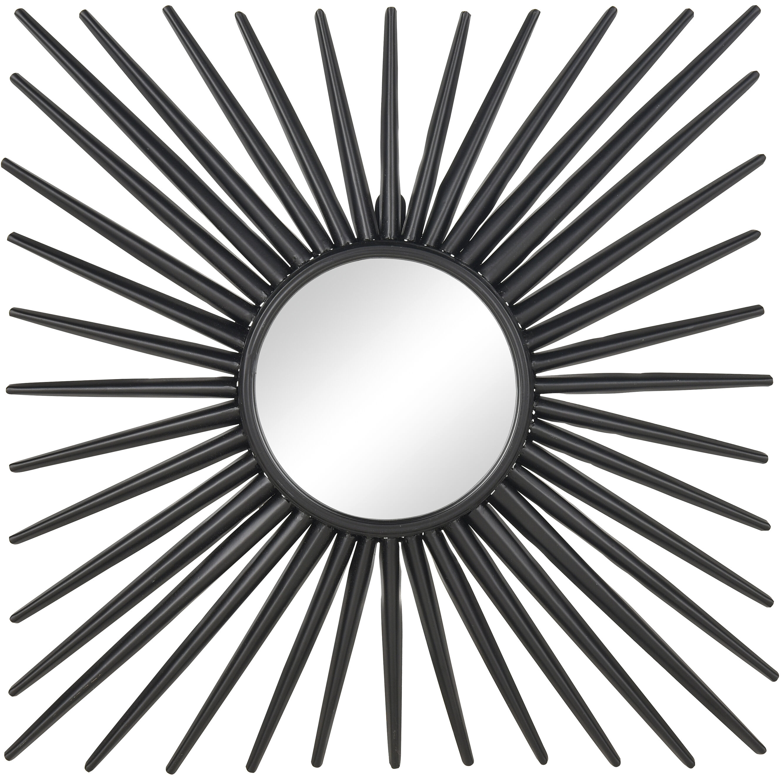 Burst 16 X 16 inch Black with Mirror Wall Mirror