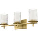 Grayson 3 Light 23 inch Modern Gold Vanity Wall Light