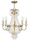 Valentina 5 Light 26 inch Hand Applied Winter Gold Chandelier Ceiling Light