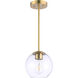 Auresa 1 Light 8 inch Soft Brass Mini Pendant Ceiling Light