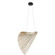 Eco Collection - Madera Family 23.75 inch Matte Black Pendant Ceiling Light in Natural Wood, EVOLV
