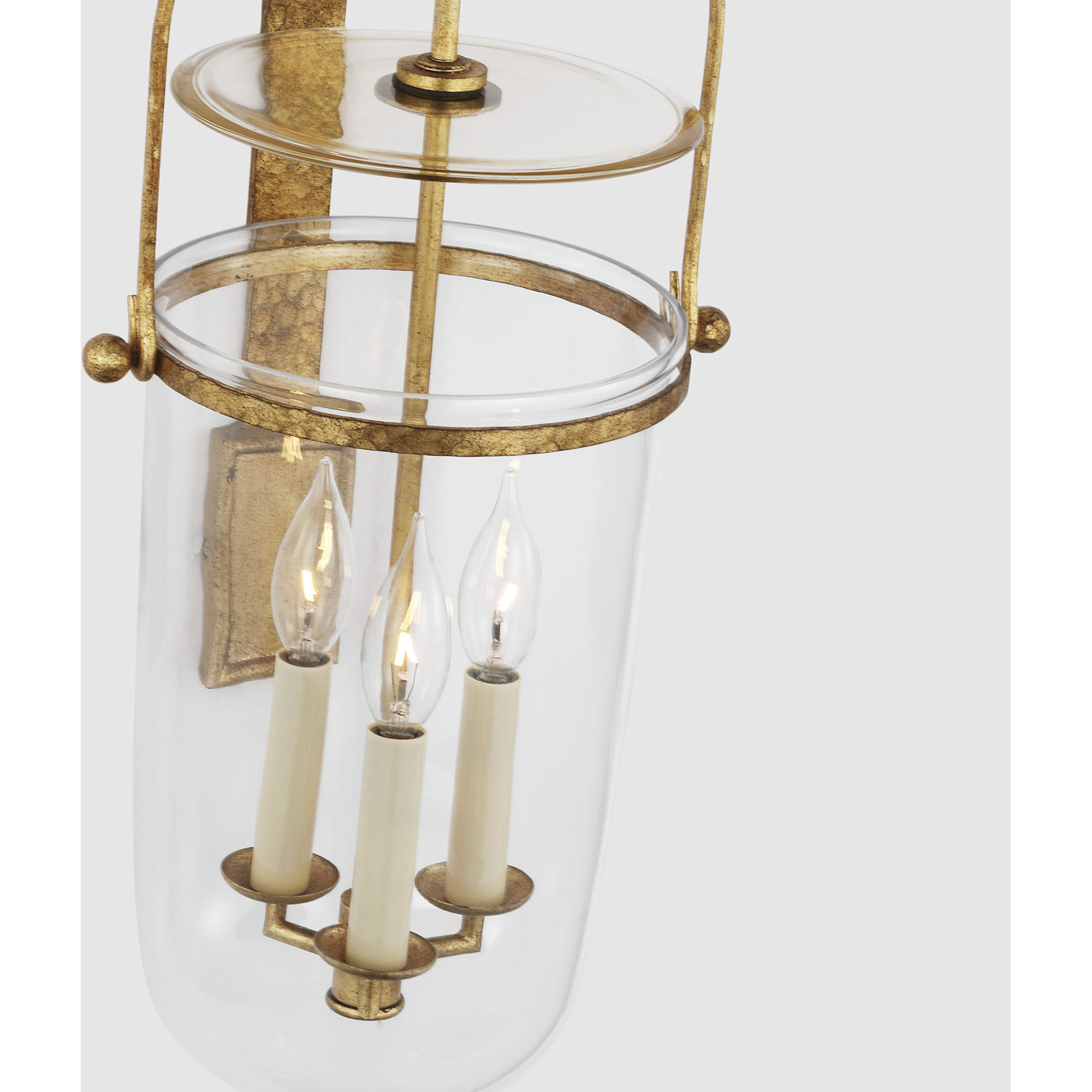 Chapman & Myers Lorford 3 Light 10 inch Gilded Iron Sconce Wall Light, Medium