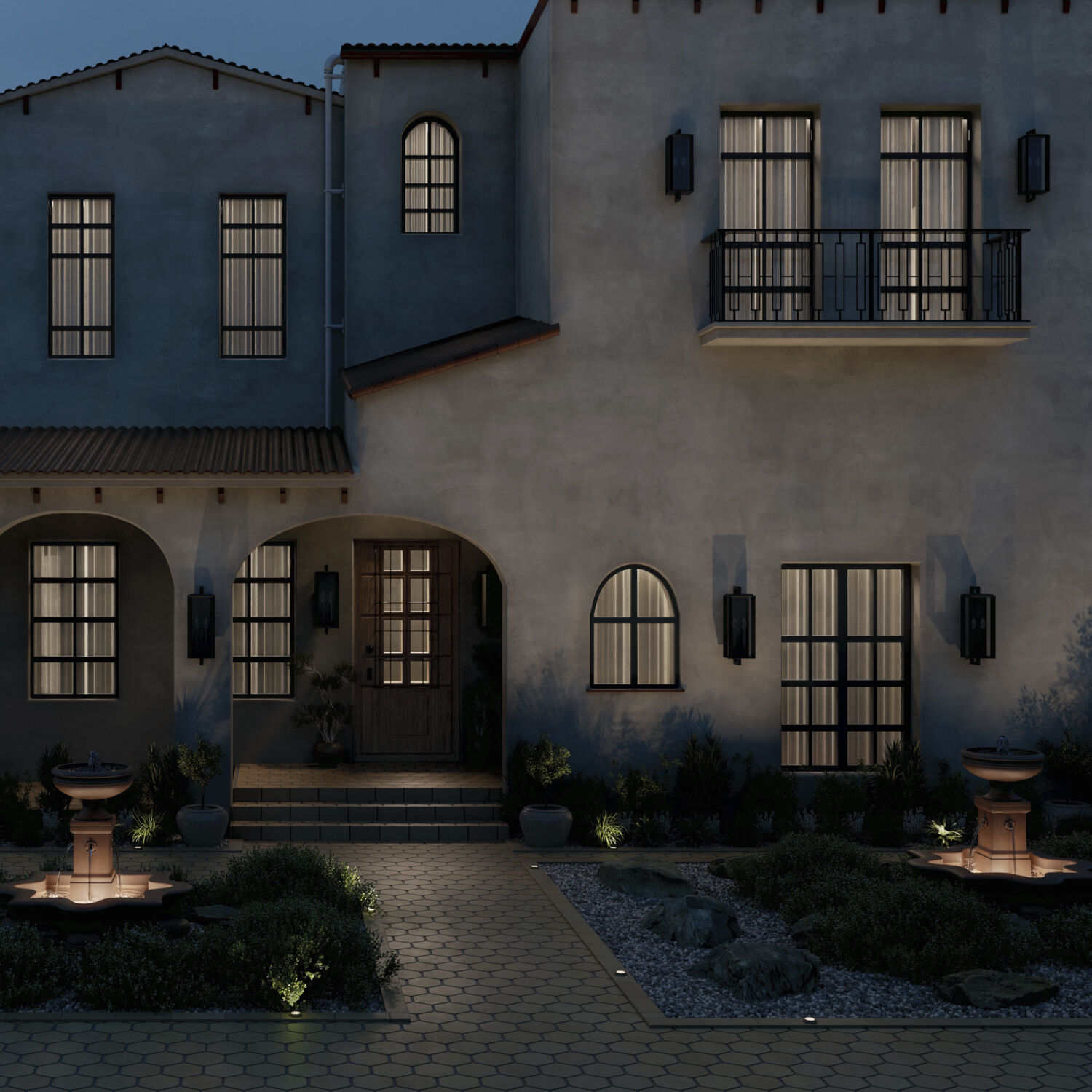 Kroft 2 Light 28 inch Black Textured Outdoor Wall, X-Large