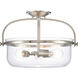 Wentworth 3 Light 17 inch Brushed Nickel Semi Flush Mount Ceiling Light