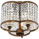 Grammercy 3 Light 12 inch Hand Painted Palacial Bronze Semi-Flush Mount Ceiling Light
