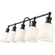 Bryant 5 Light 40.5 inch Matte Black Vanity Wall Light