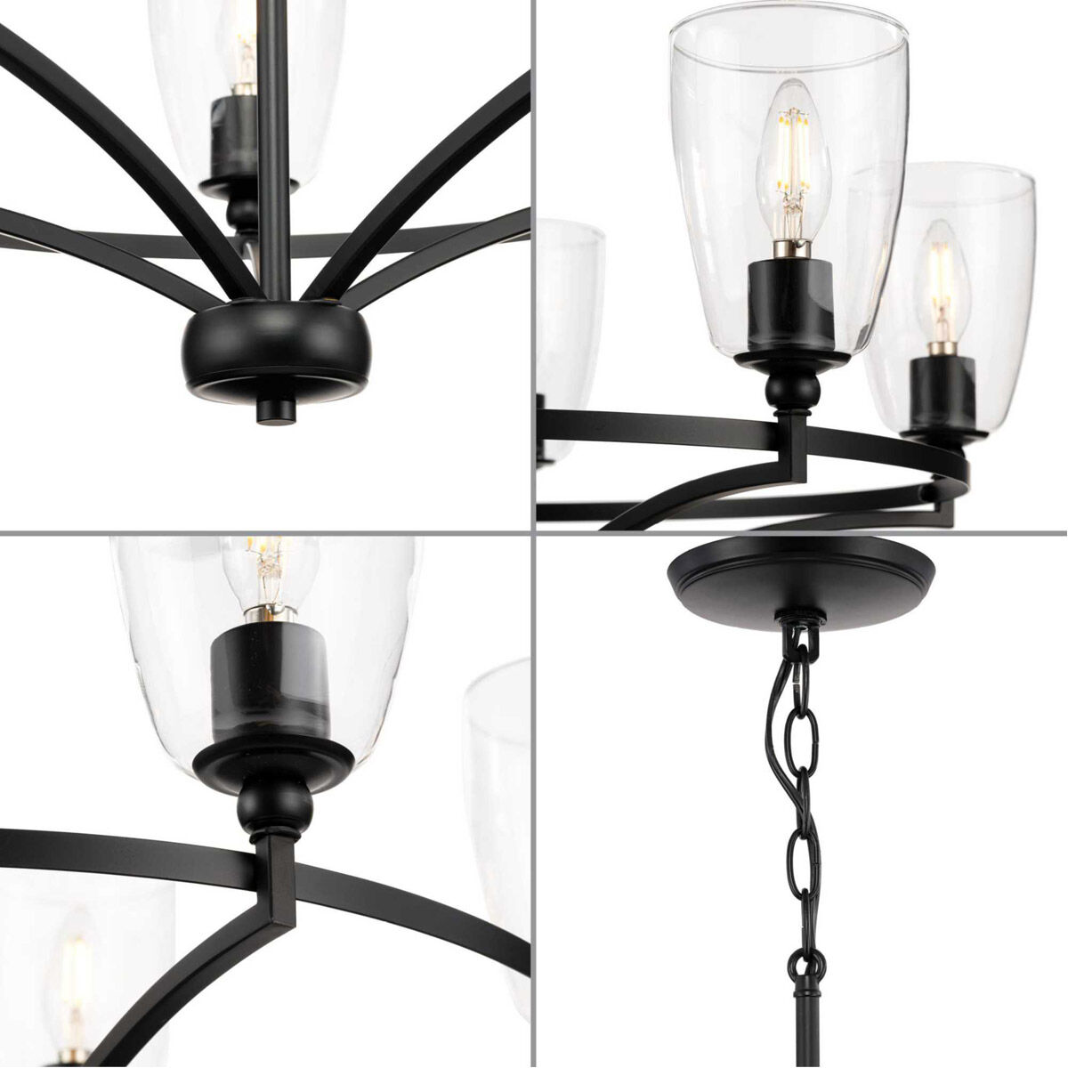 Parkhurst 5 Light 25 inch Matte Black Chandelier Ceiling Light