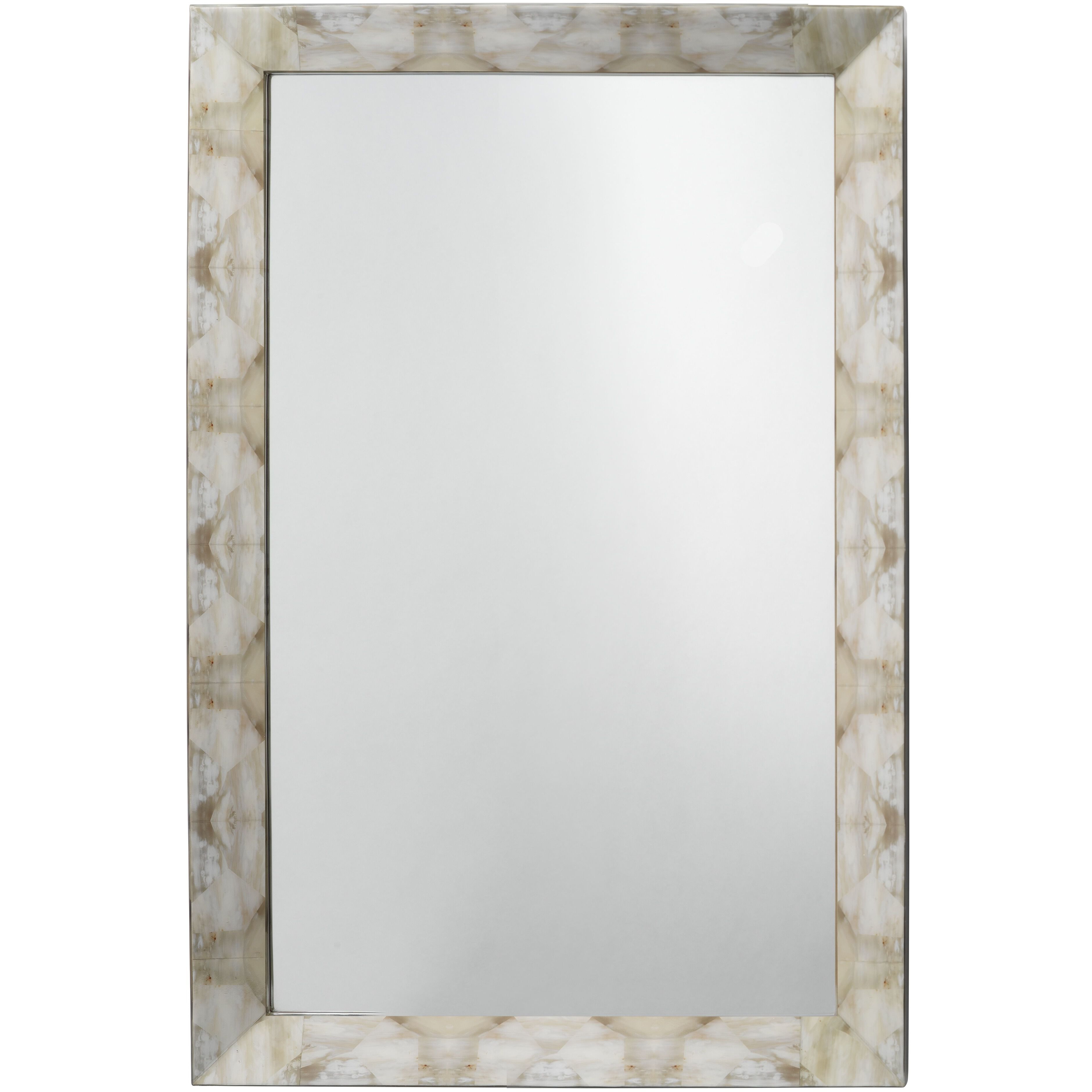 Fragment 36 X 24 inch Light Grey & Beige Faux Horn Mirror