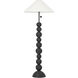 Miela 64 inch 15.00 watt Forged Iron/Ceramic Black Motif Table Lamp Portable Light