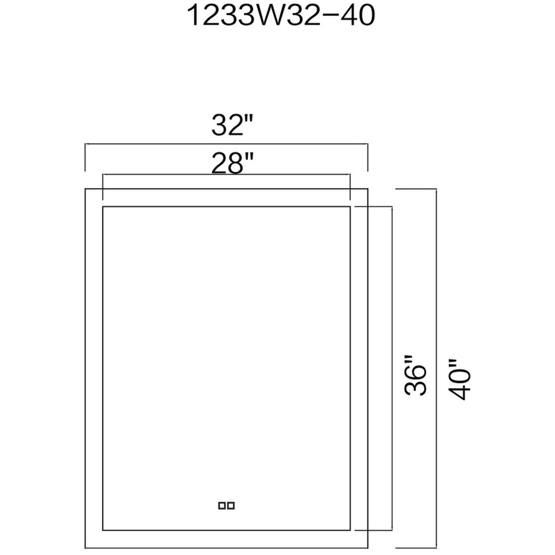 Abigail 40 X 31.5 inch Matte White Mirror, Rectangle