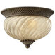 Plantation 2 Light 12 inch Pearl Bronze Outdoor Flush Mount