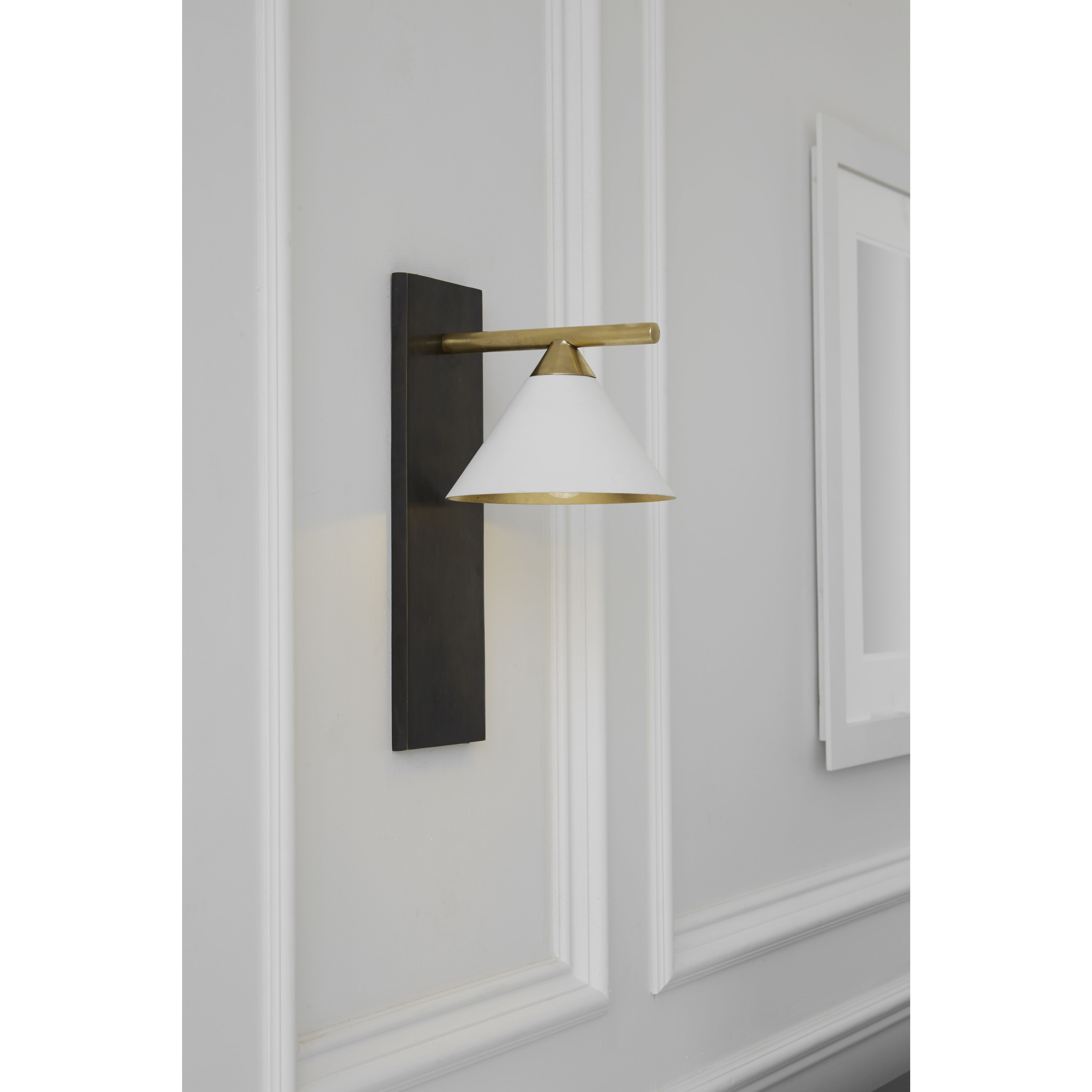 Kelly Wearstler Cleo 1 Light 7 inch Bronze Sconce Wall Light in White