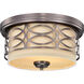 Harlow 2 Light 13.38 inch Hazel Bronze Flush Mount Ceiling Light
