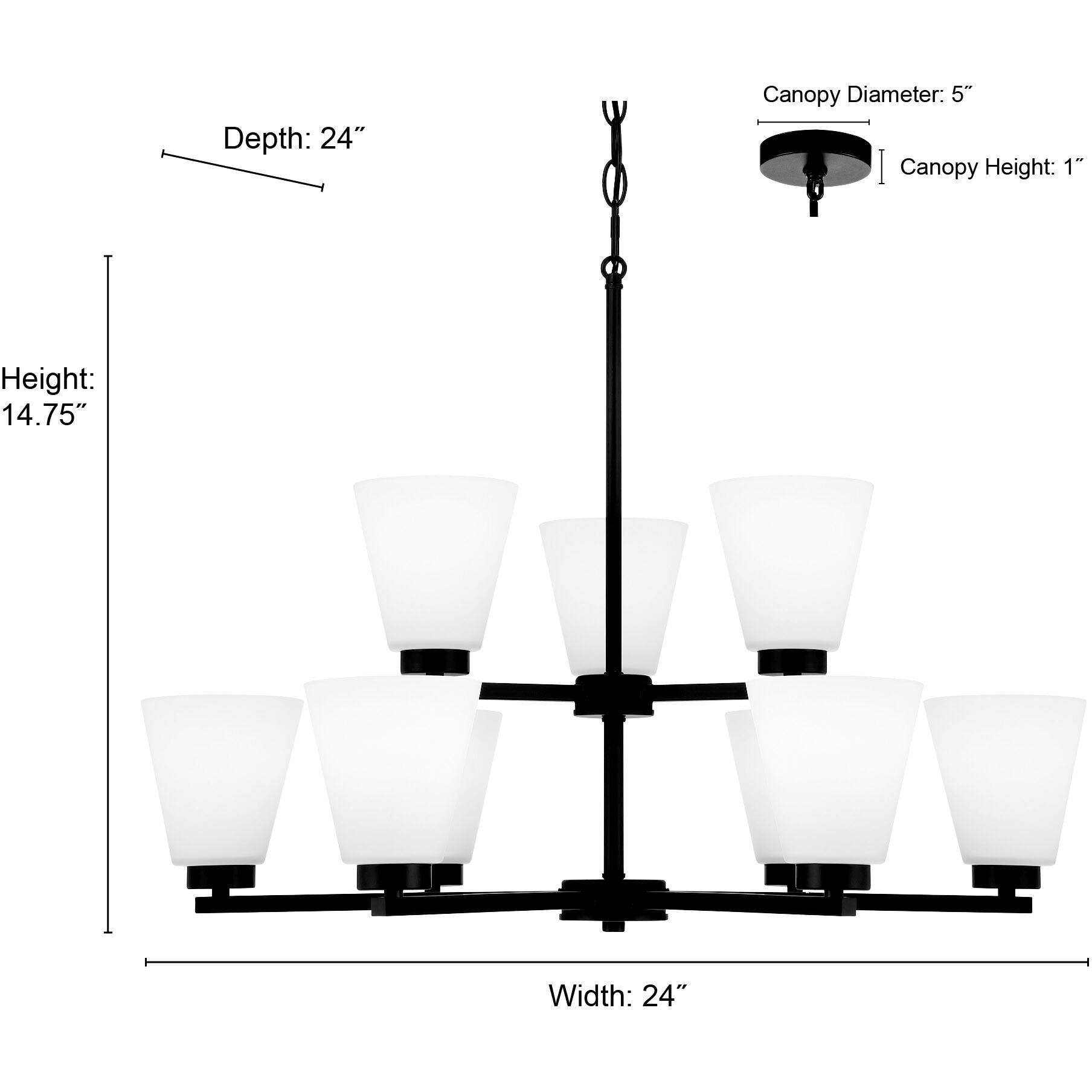 Strayhan 9 Light 28.5 inch Modern Gold Chandelier Ceiling Light