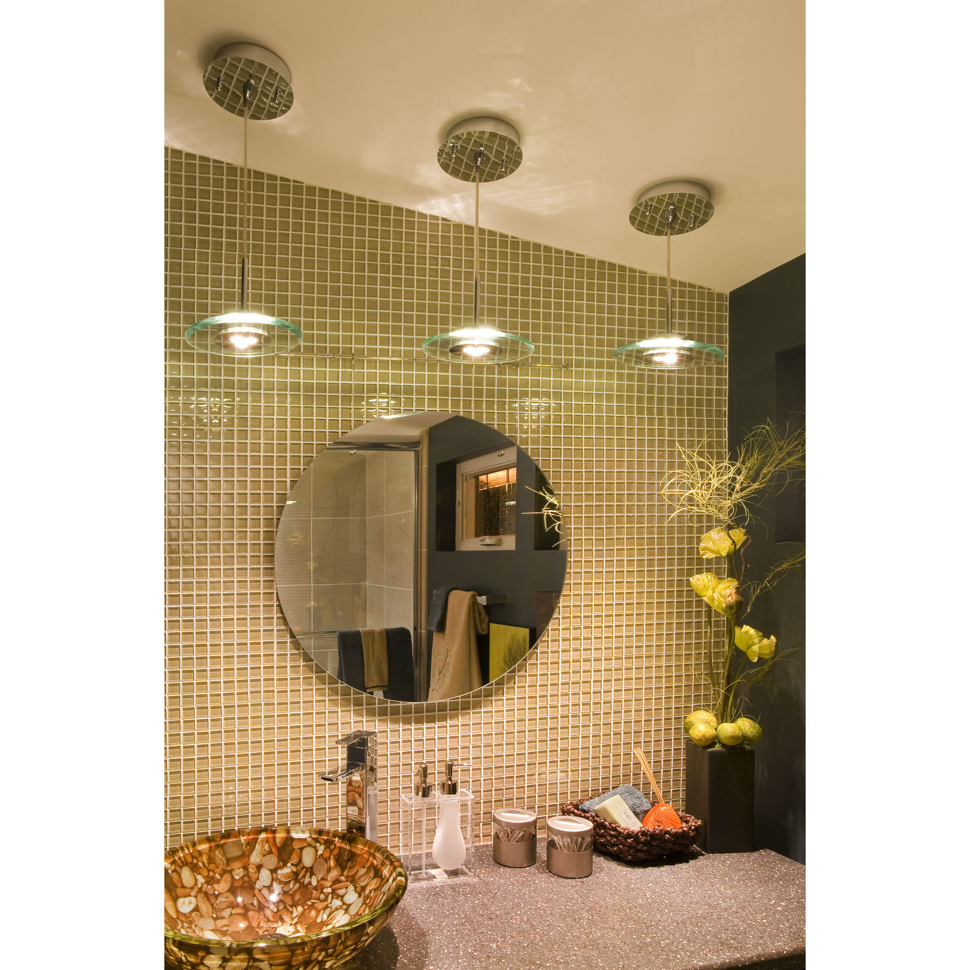 Fabius LED 7 inch Polished Chrome Mini Pendant Ceiling Light