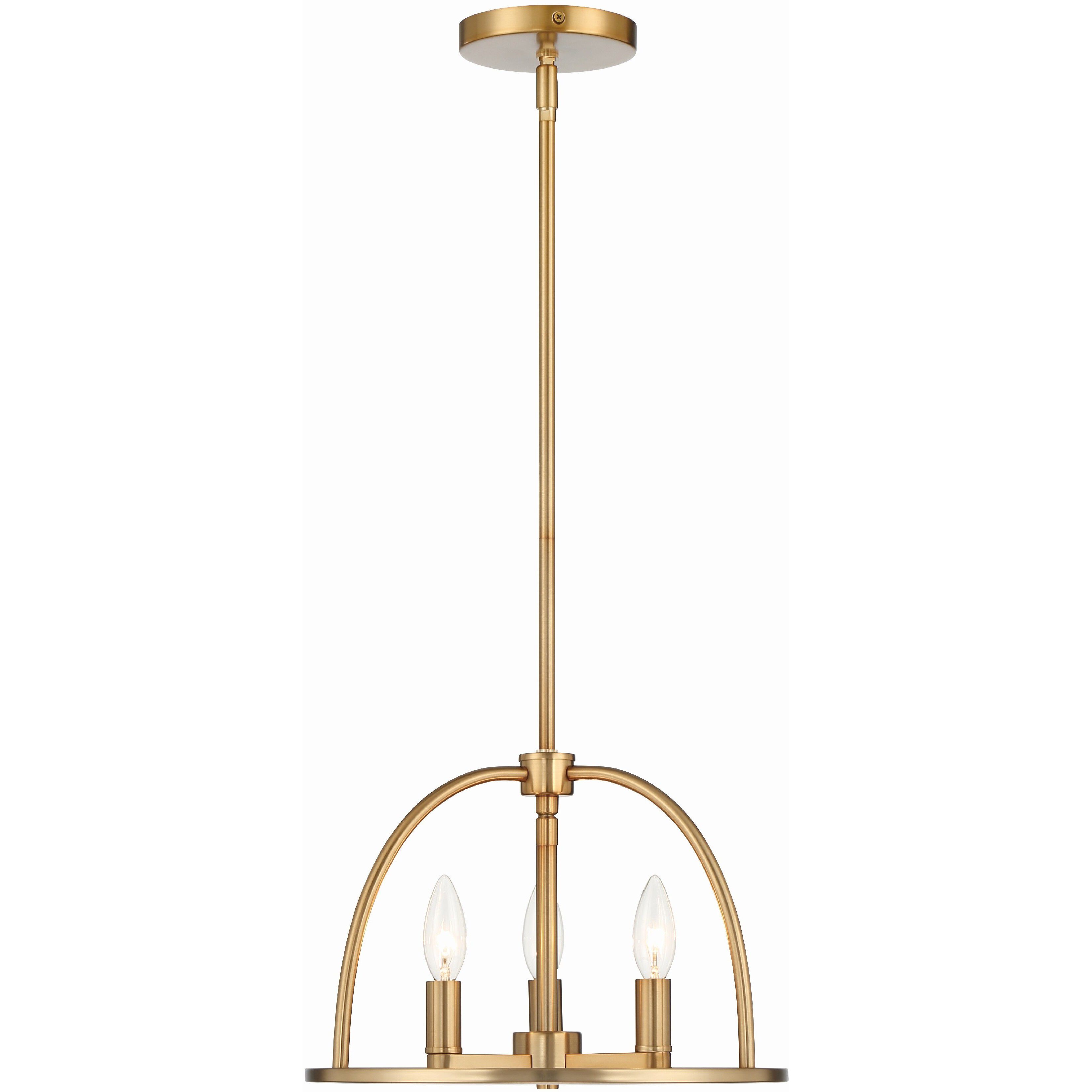 Abbott 3 Light 13.75 inch Vibrant Gold Mini Chandelier Ceiling Light
