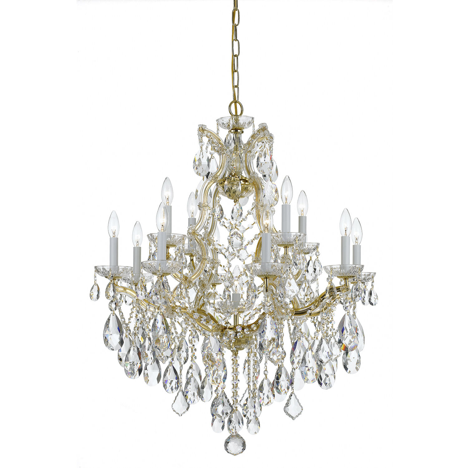 Maria Theresa 13 Light 28 inch Gold Chandelier Ceiling Light in Clear Swarovski Strass