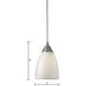 Arco Baleno 1 Light 5 inch Satin Nickel Mini Pendant Ceiling Light in White Swirl Glass