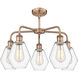 Cindyrella 5 Light 24 inch Antique Copper Chandelier Ceiling Light in Clear