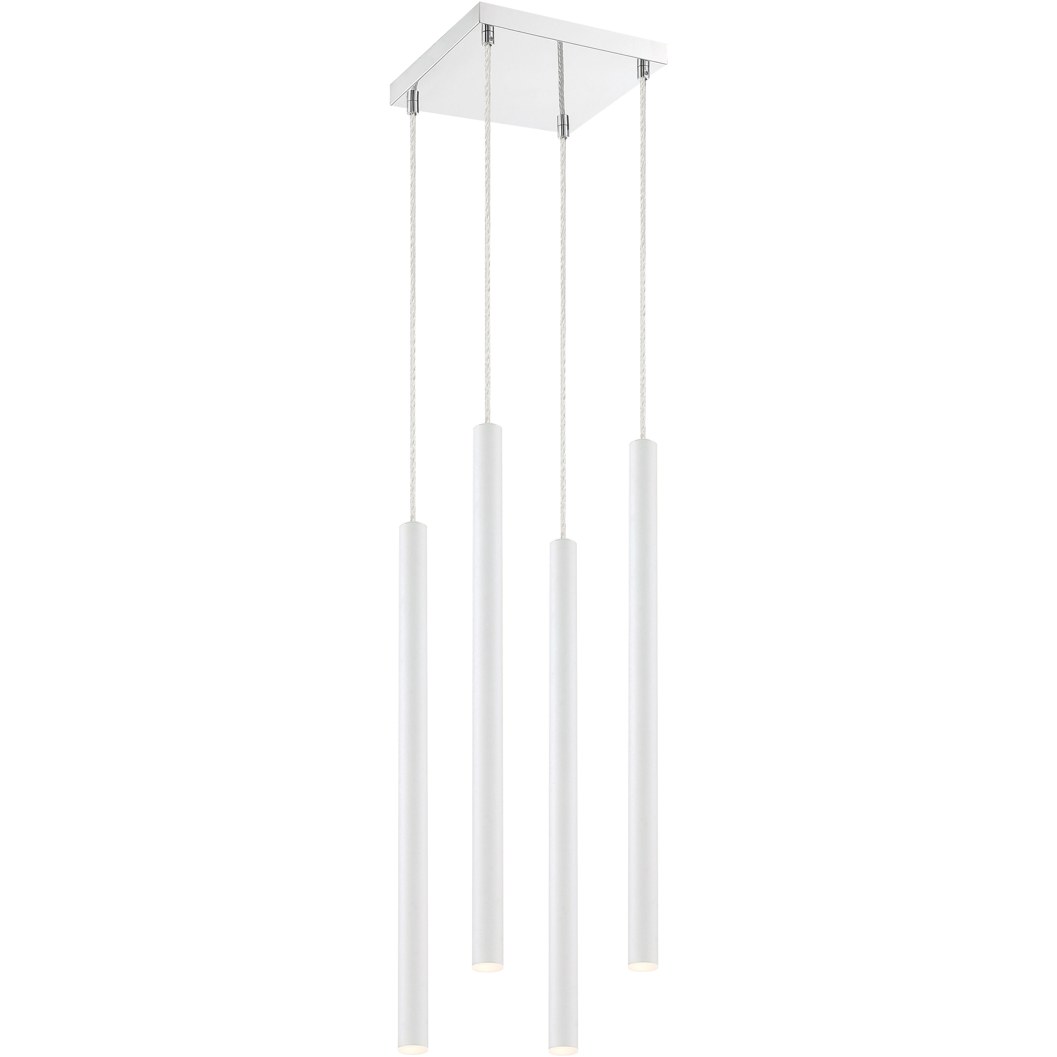 Forest LED 9.5 inch Chrome Chandelier Ceiling Light in 4, 15, Matte White Steel