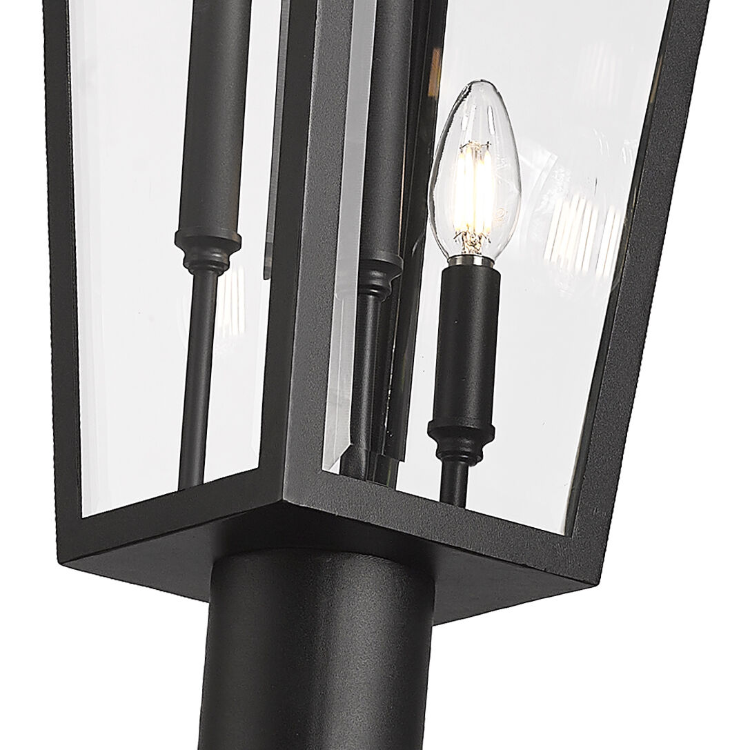 Gannon 3 Light 120.75 inch Black Outdoor Post Mounted Fixture