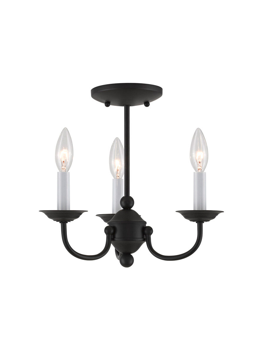 Home Basics 3 Light 14 inch Black Mini Chandelier Ceiling Light