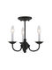 Home Basics 3 Light 14 inch Black Mini Chandelier Ceiling Light