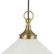 Alora Mood Ellen 1 Light 20 inch Brushed Gold and White Linen Pendant Ceiling Light