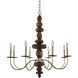 Lassen 8 Light 34 inch Champagne Gold Chandelier Ceiling Light
