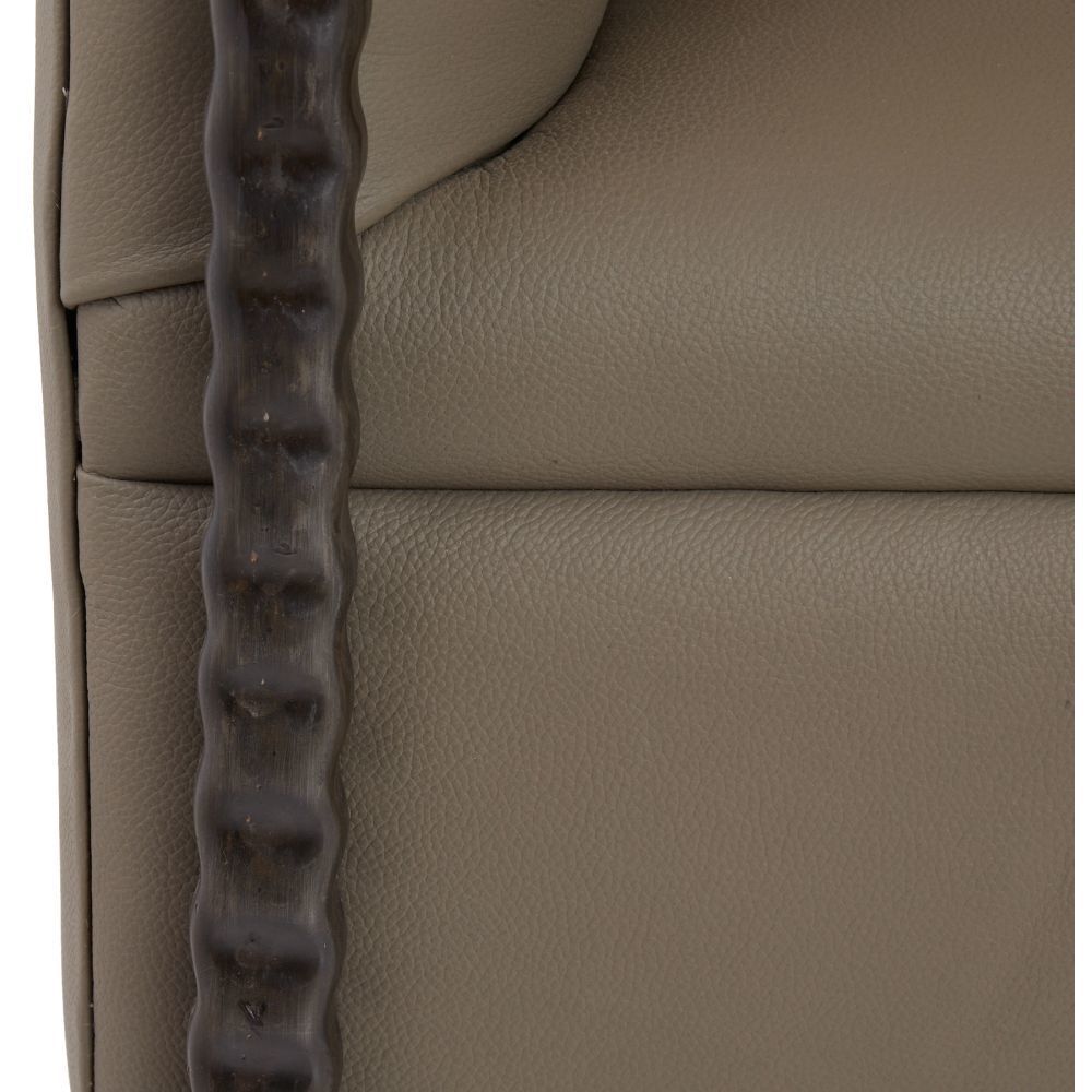 Escondido Dove Leather and Bronze Lounge Chair