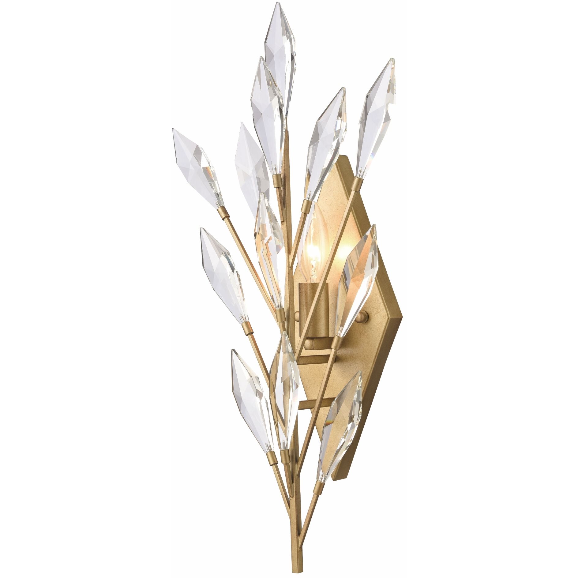 Crystal Fusion 1 Light 5.25 inch Peruvian Gold Sconce Wall Light