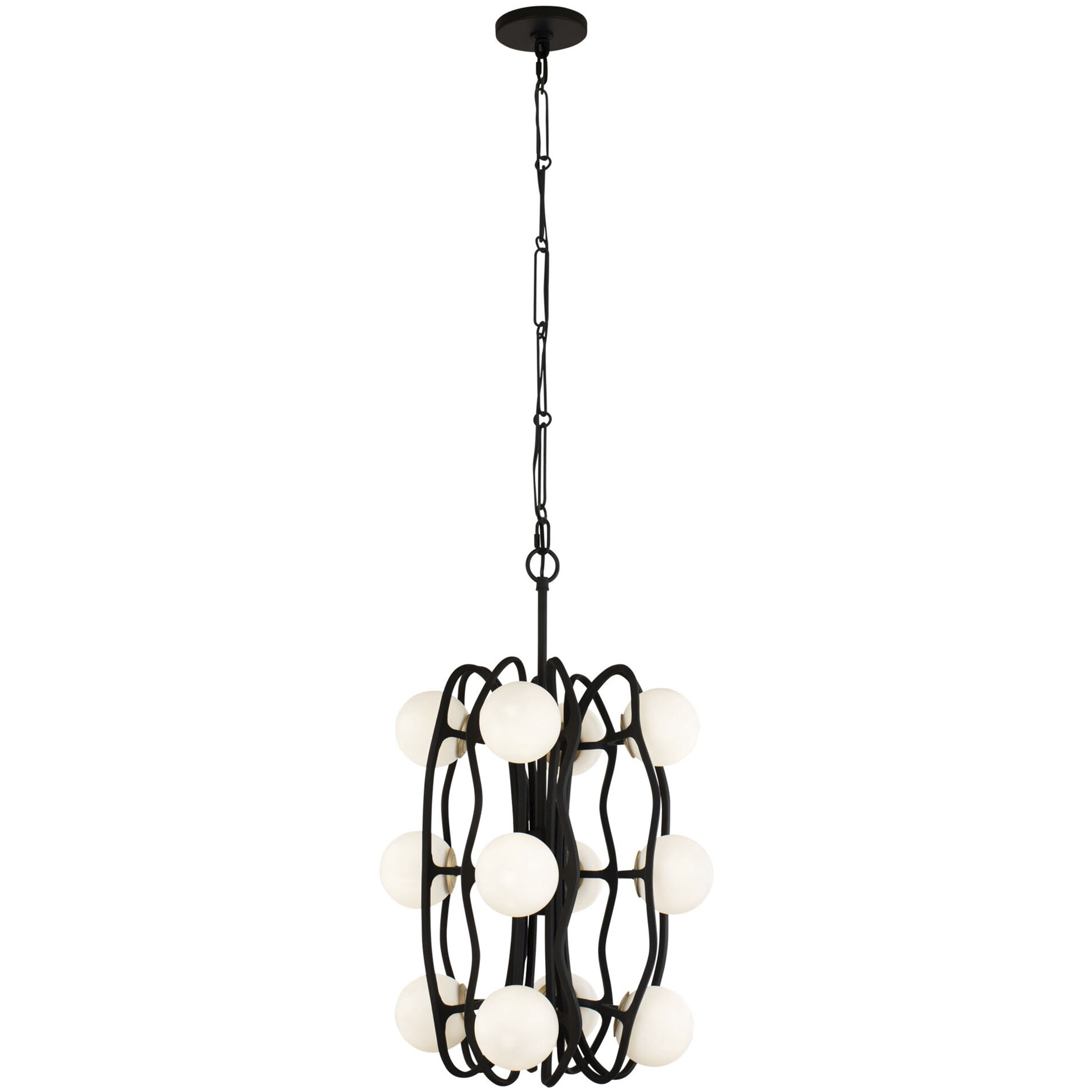 Black Betty 12 Light 17 inch Carbon and French Gold Pendant Ceiling Light