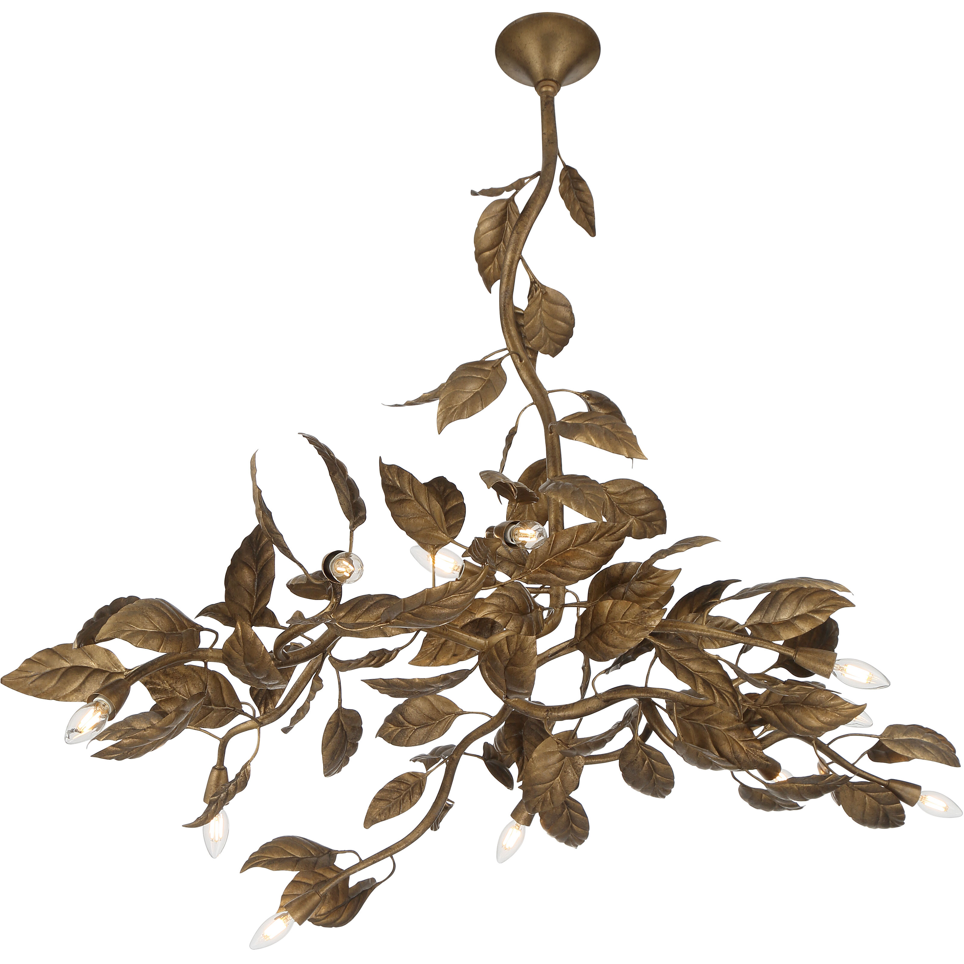 Seraphine 11 Light 60 inch Weathered Gold Linear Chandelier Ceiling Light
