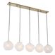 Geodesic 5 Light 47 inch Matte Antique Brass Linear Pendant Ceiling Light