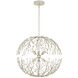 Shinju 6 Light 25.5 inch Contemporary Silver Leaf Orb Chandelier Ceiling Light, Aviva Stanoff Collection