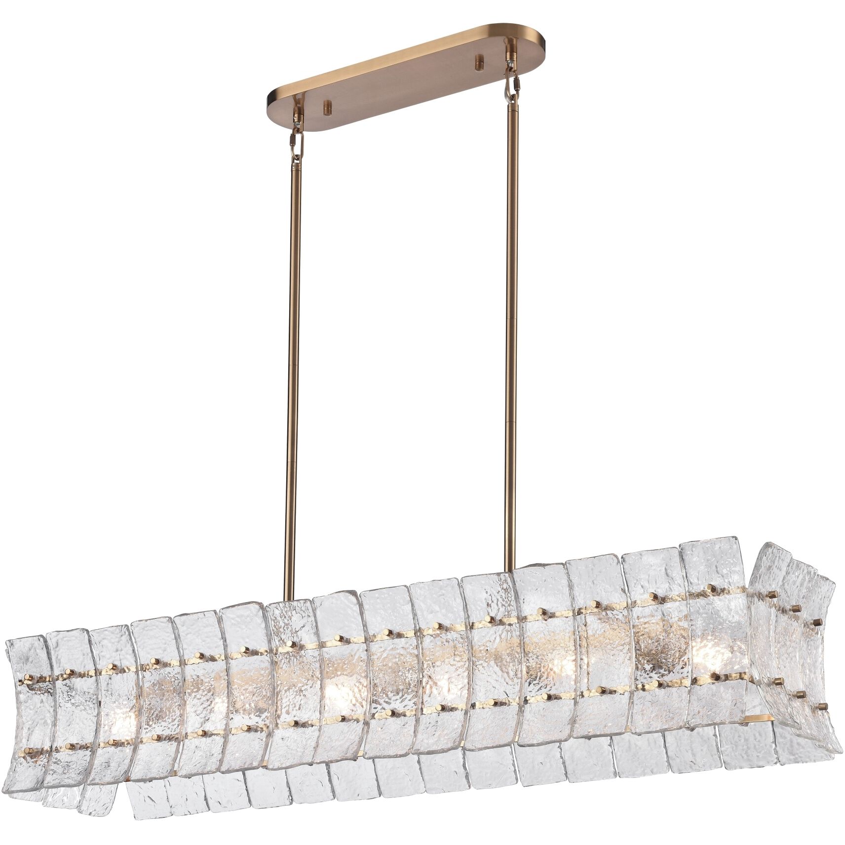 Sophie 6 Light 47 inch Lacquered Gold Linear Chandelier Ceiling Light