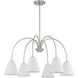 Modern 6 Light 30 inch Brushed Nickel Chandelier Ceiling Light