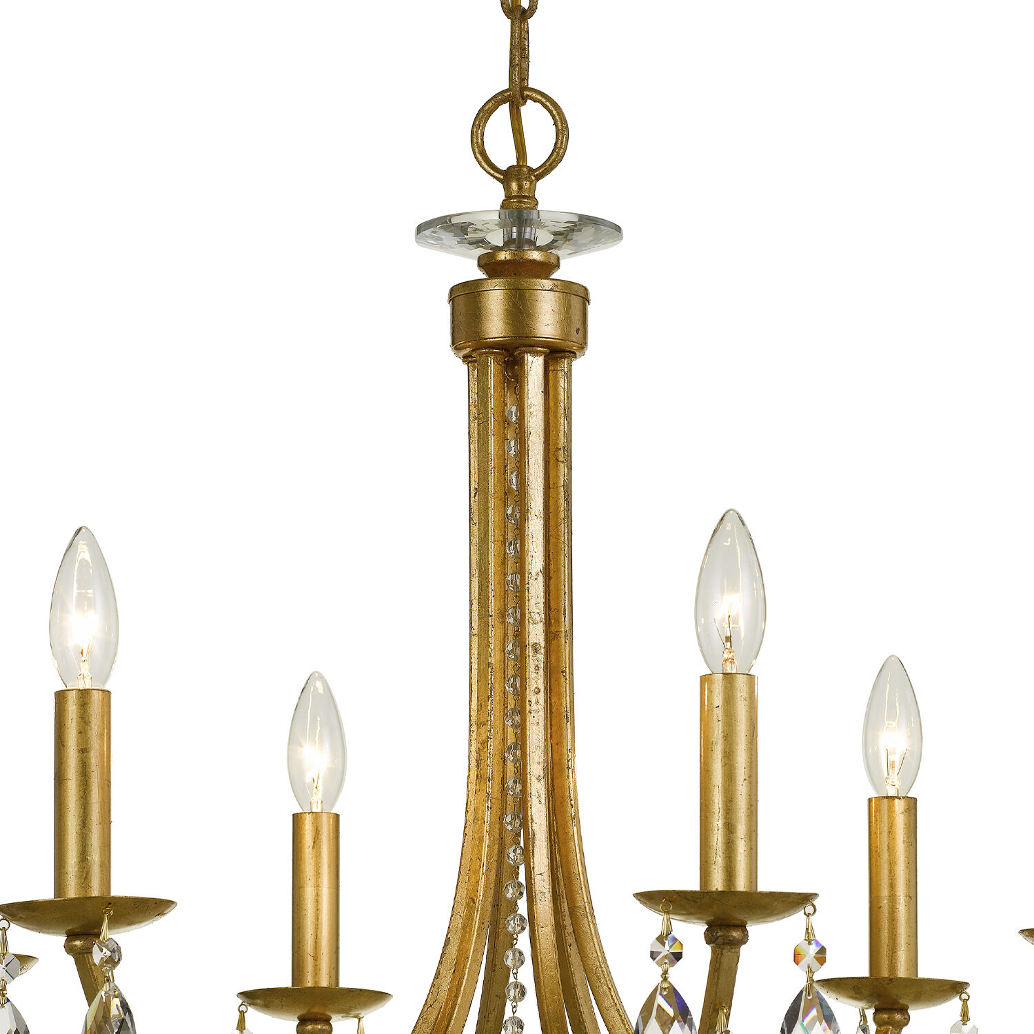 Bridgehampton 6 Light 26 inch Antique Gold Chandelier Ceiling Light in Clear Spectra