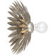 Broche Bath Sconce Wall Light in Antique Silver