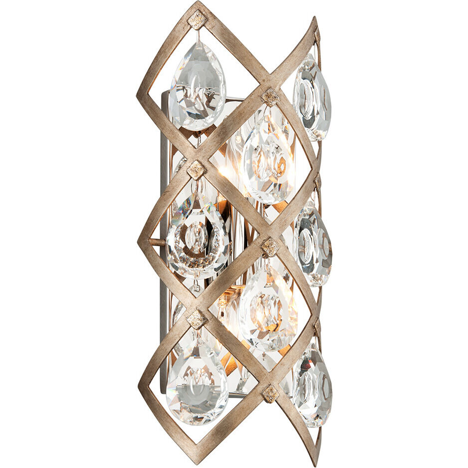 Tiara 2 Light 6.75 inch Stria Gold Leaf/Stainless Steel ADA Wall Sconce Wall Light