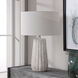 Pikes 26 inch 150.00 watt Stone-Ivory and Taupe Glaze with Brushed Nickel Table lamp Portable Light