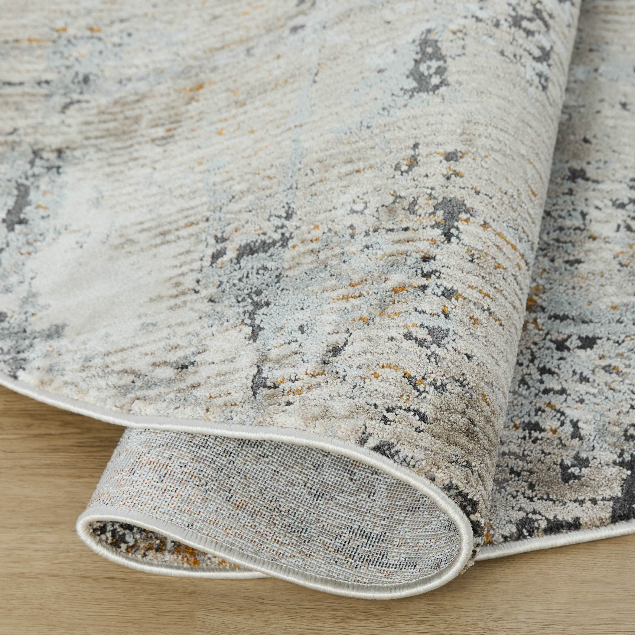 Hadim Black/Grey Rug in 5 Round