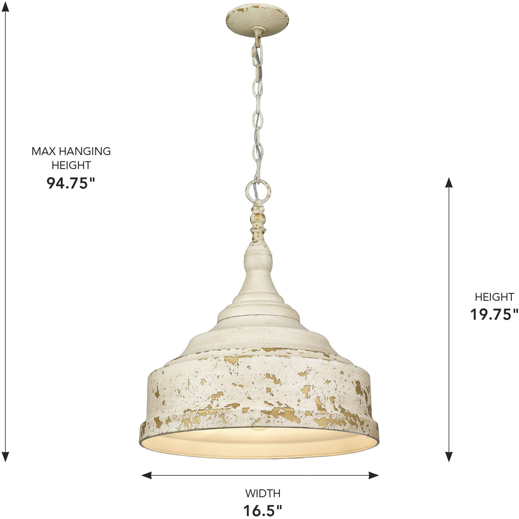 Keating 3 Light 16.5 inch Antique Ivory Pendant Ceiling Light