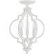 Transitional 3 Light 11 inch Bisque White Convertible Semi-Flush or Pendant Ceiling Light